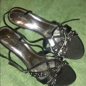 Black strap shoes